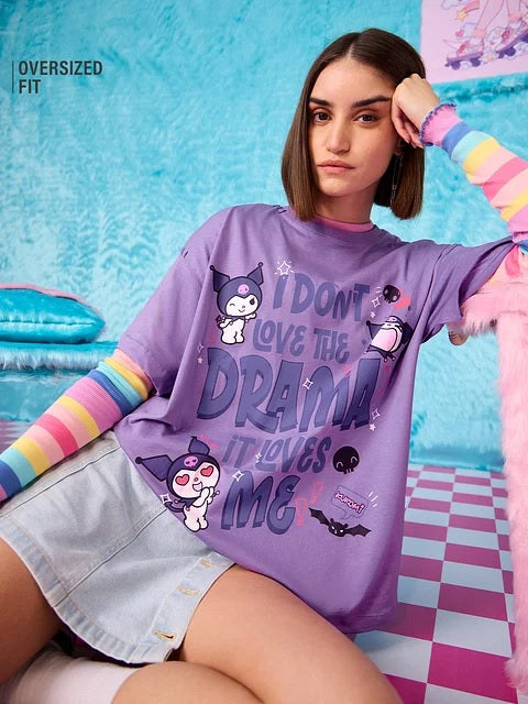Hello Kitty Drama Queen Women Oversized T-Shirts