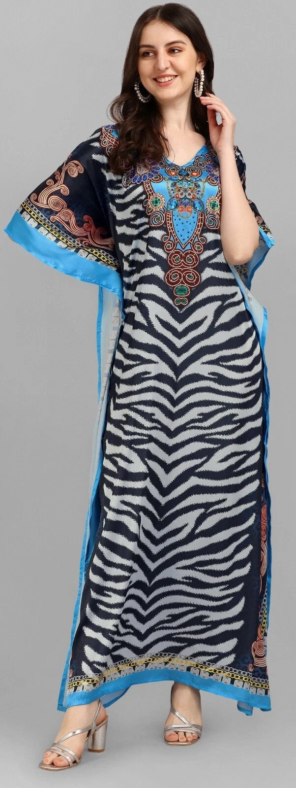 Free Size Kaftan Dress Long Maxi Kimono Caftan Gown Nightdress Beach Party Dress