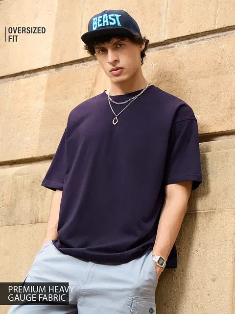 Solids Berry Oversized T-Shirts