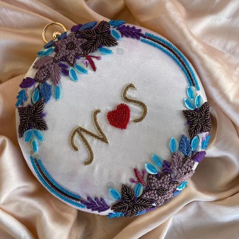 Custom Initial Letter Round Clutch