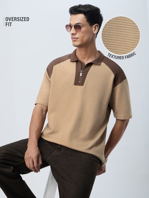 Ottoman Colourblock: Sepia Zipper Polos
