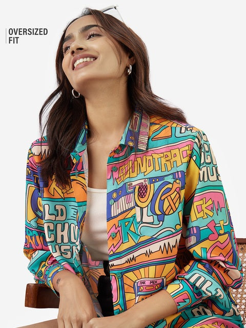TSS Originals Musical Vibe Women Boyfriend Shirts