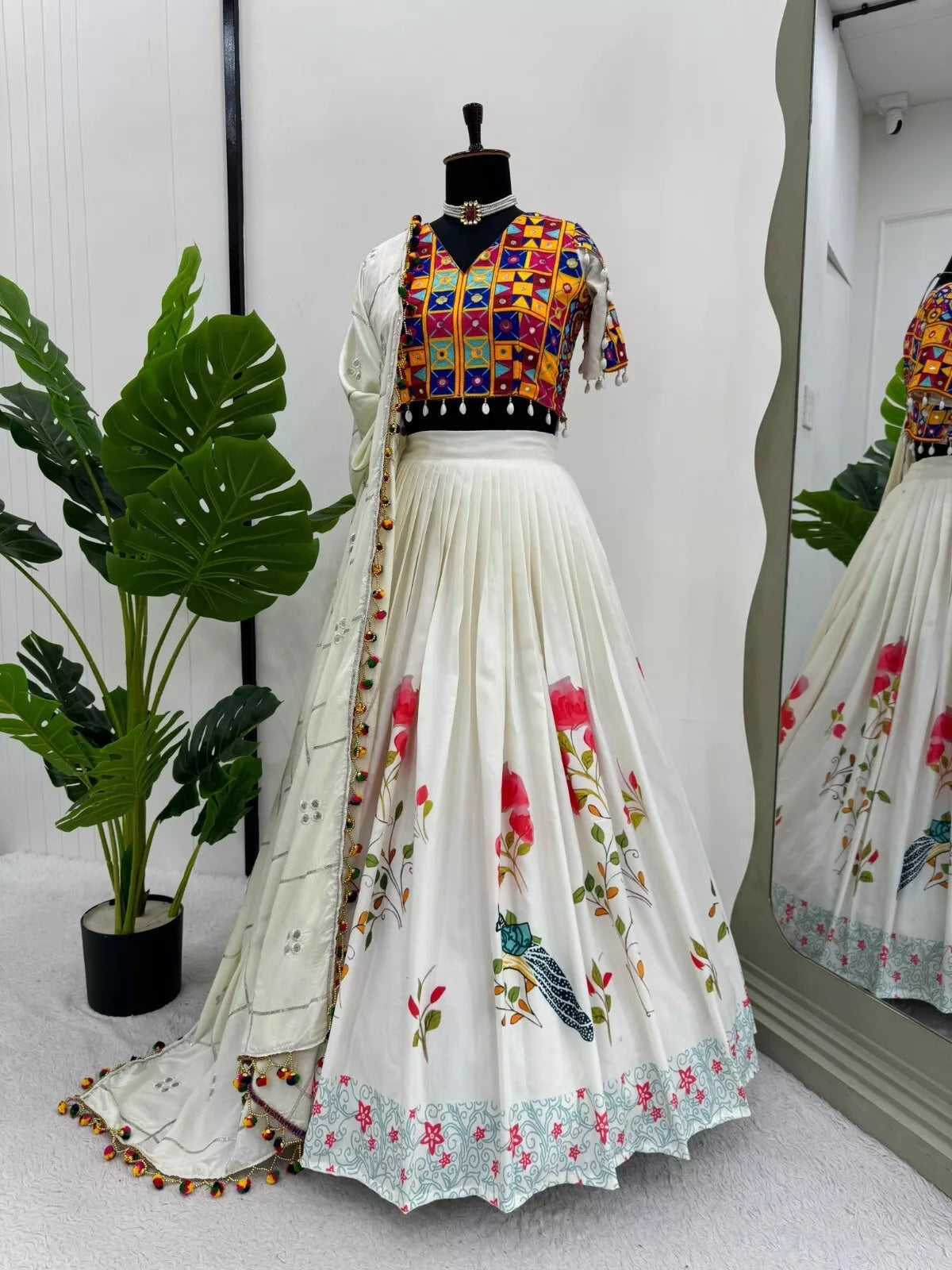 Rayon Digital Print Lehenga Blouse & Dupatta