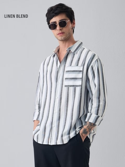 Stripes Mystique Cotton Linen Shirts