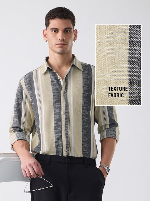 Jacquard Sandstone Men Textured Shirts