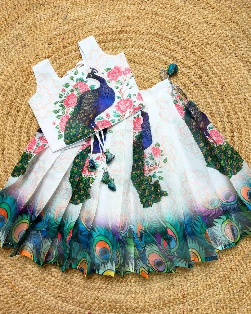 Kids & Girls Chinon Silk Wedding Traditional Wear Lehenga With Blouse