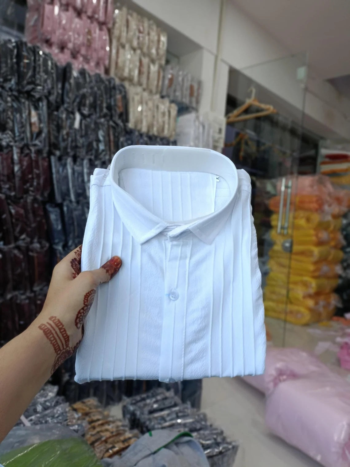 Short Sleeve Popcorn Shirt For Men's