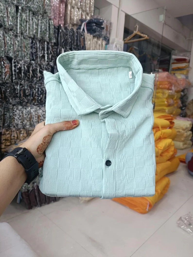 Men's Popcorn & Half Sleeve Shirt Set