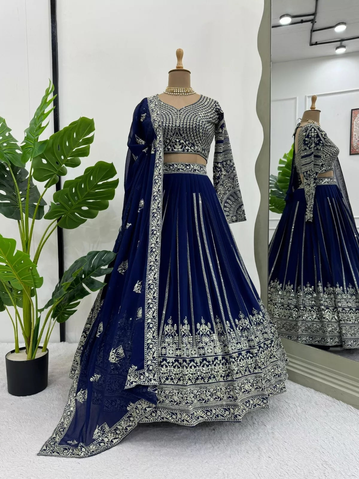 Designer Style Faux Georgette Lehenga Blouse & Dupatta