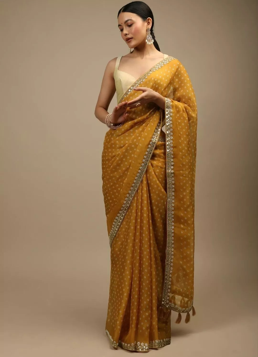 Women's Party Wear Chinon Silk Saree Blouse,Wedding Designer Sari