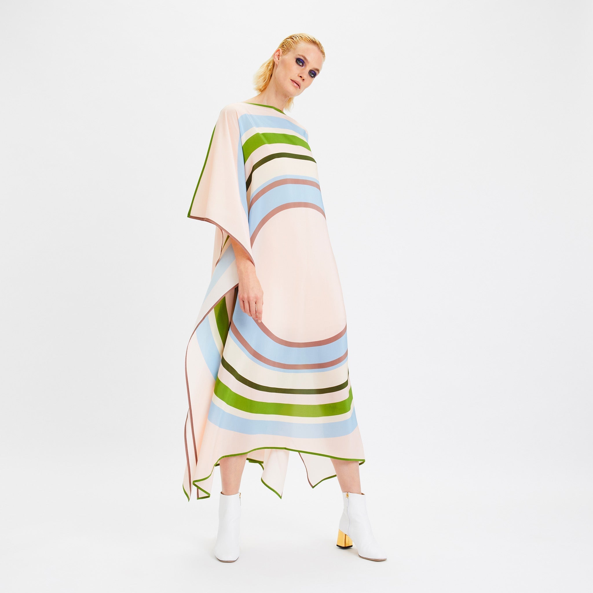 Women's Silk Crepe Kaftan - Flowy and Comfortable Evening Wear Caftan