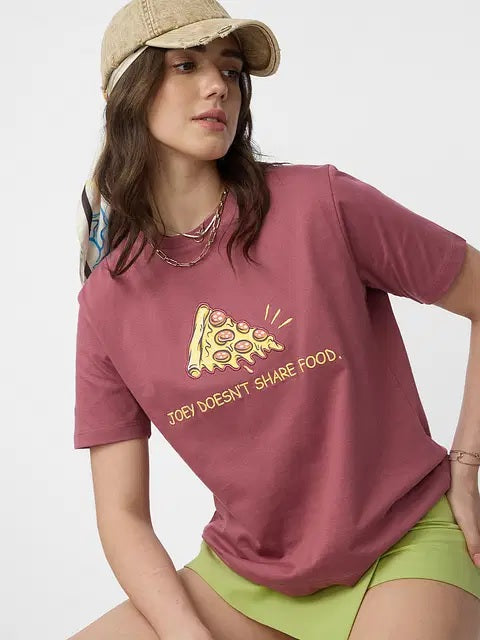 Friends Joey's Pizza Women Relaxed Fit T-Shirts