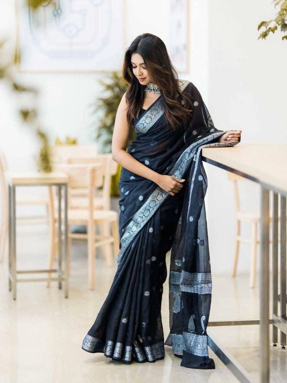 Women's Wedding Wear Soft Lilan Slab Attractive Saree&Blouse 11-SS