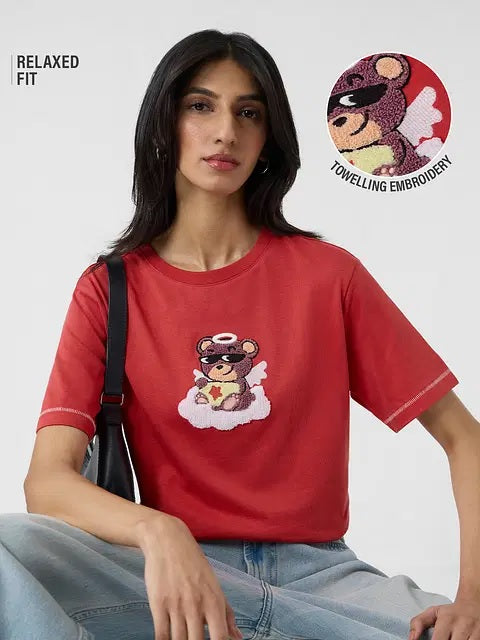 Angel Teddy Women Relaxed Fit T-Shirt