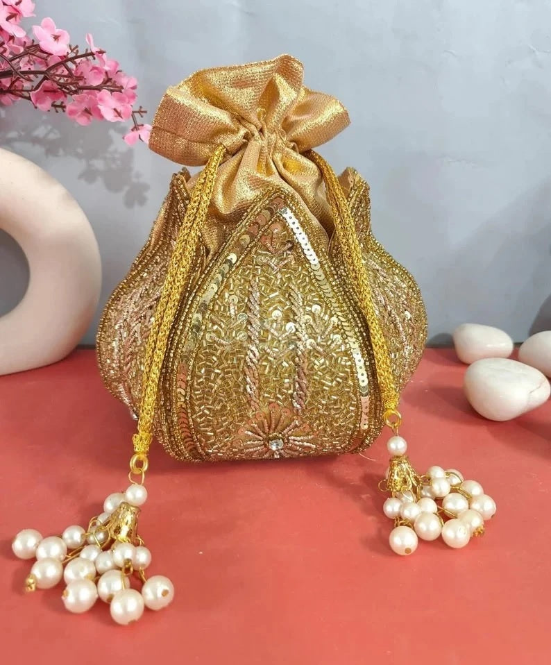 Designer Lotus Potli Bag