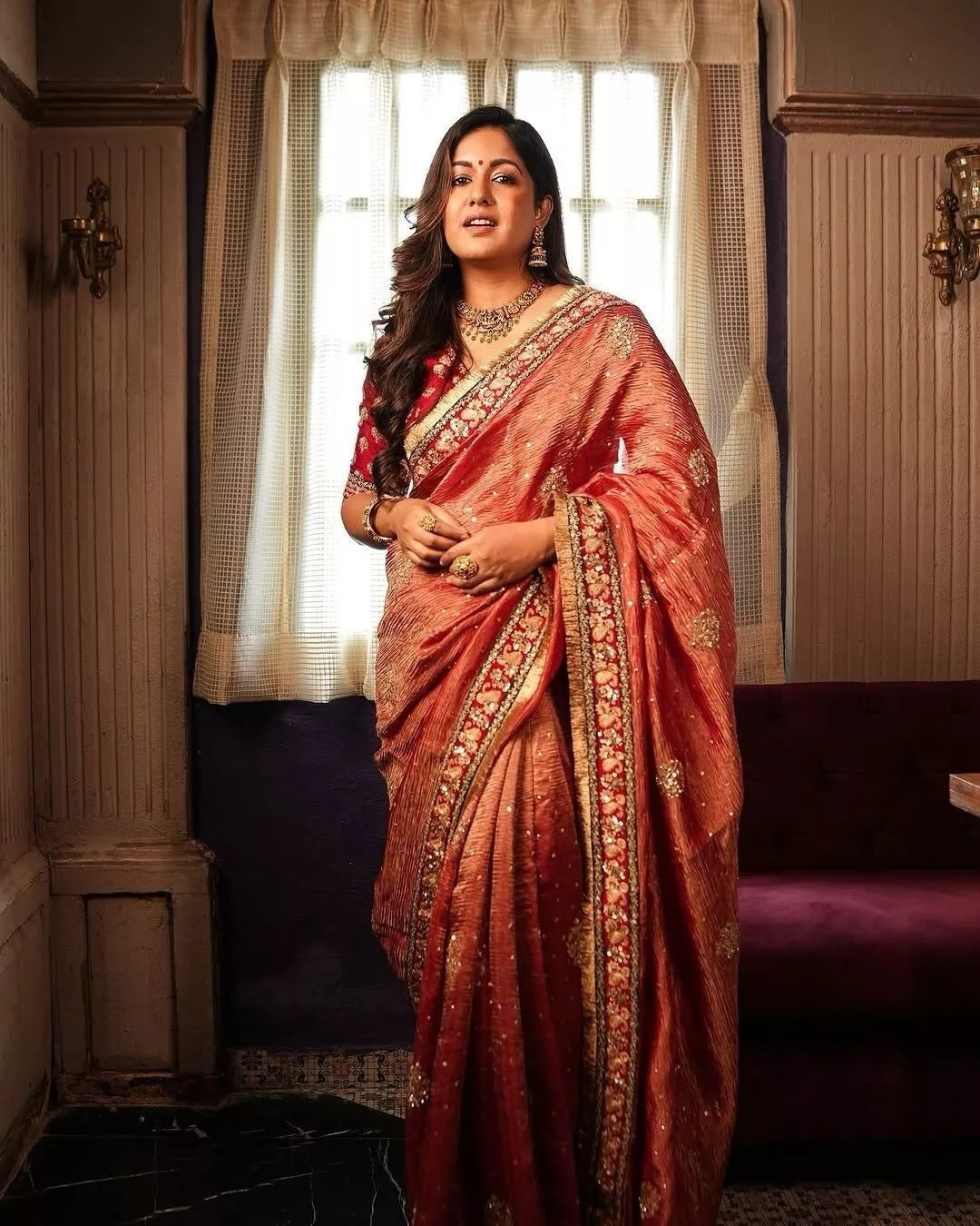 Heavy Soft Banarasi Crush Fabric Party Wedding Wear Saree,Function Sari