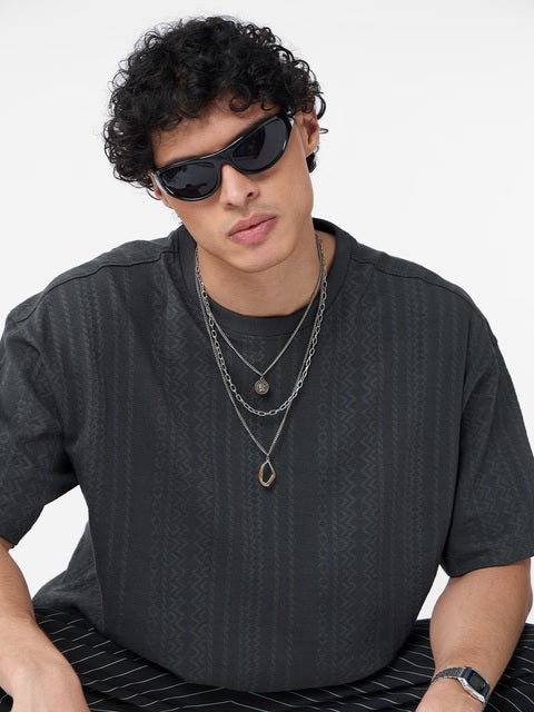 Textured T-shirt Midnight Oversized T-Shirts