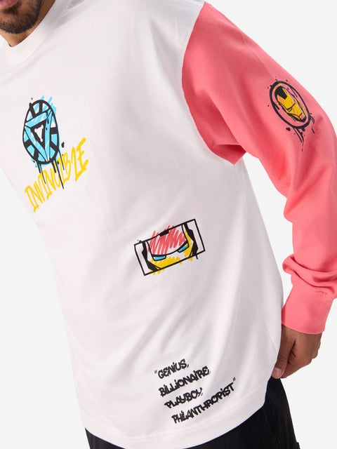 Iron-Man Graffiti Oversized Full Sleeve T-Shirts