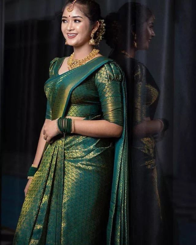 Soft Lichi Silk Rich Pallu & Jacquard Work