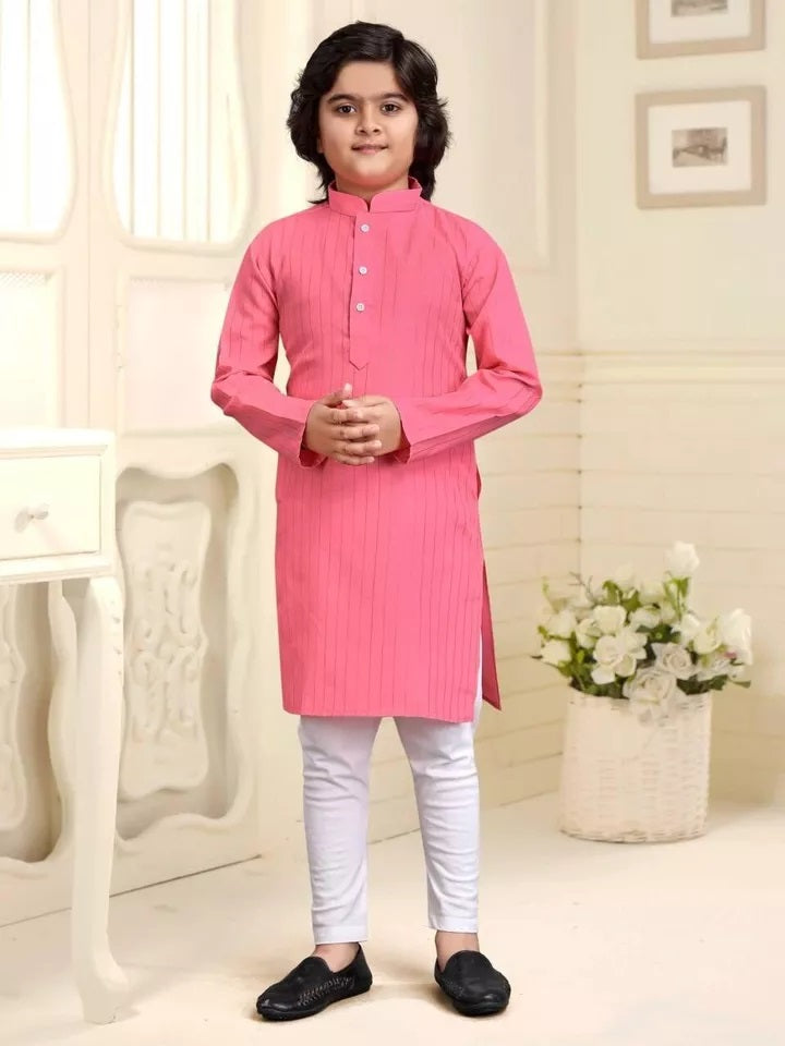 Designer Wedding Wear Pure Cotton Kurta Pajama Set For Kid's & Boy's
