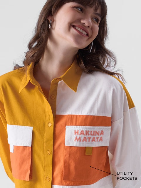 The Lion King Hakuna Matata Women Oversized Cropped Shirts