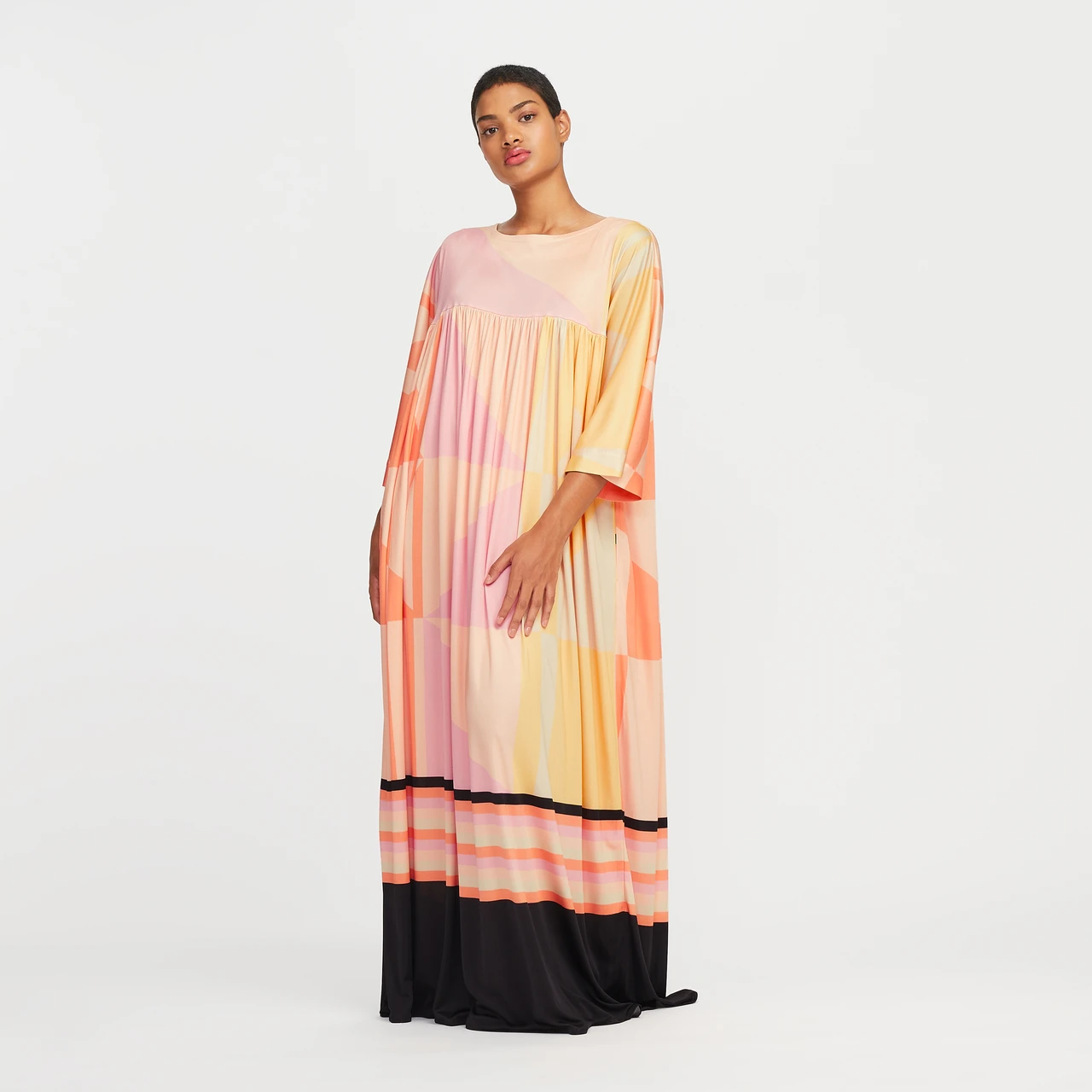 Flowy Rayon Cotton Maxi Kaftan, Lightweight and Breathable Caftan For Women's
