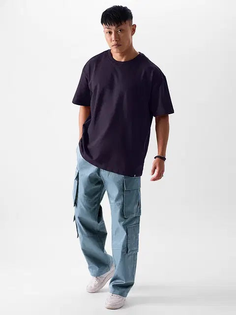 Solids Berry Oversized T-Shirts