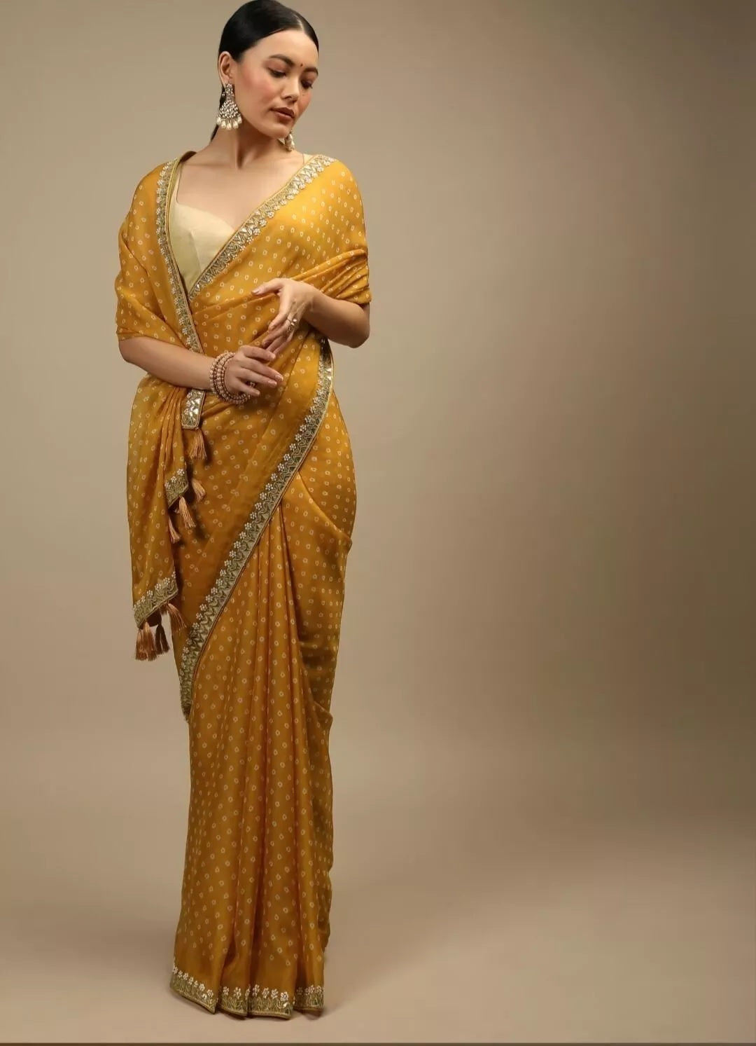 Women's Party Wear Chinon Silk Saree Blouse,Wedding Designer Sari