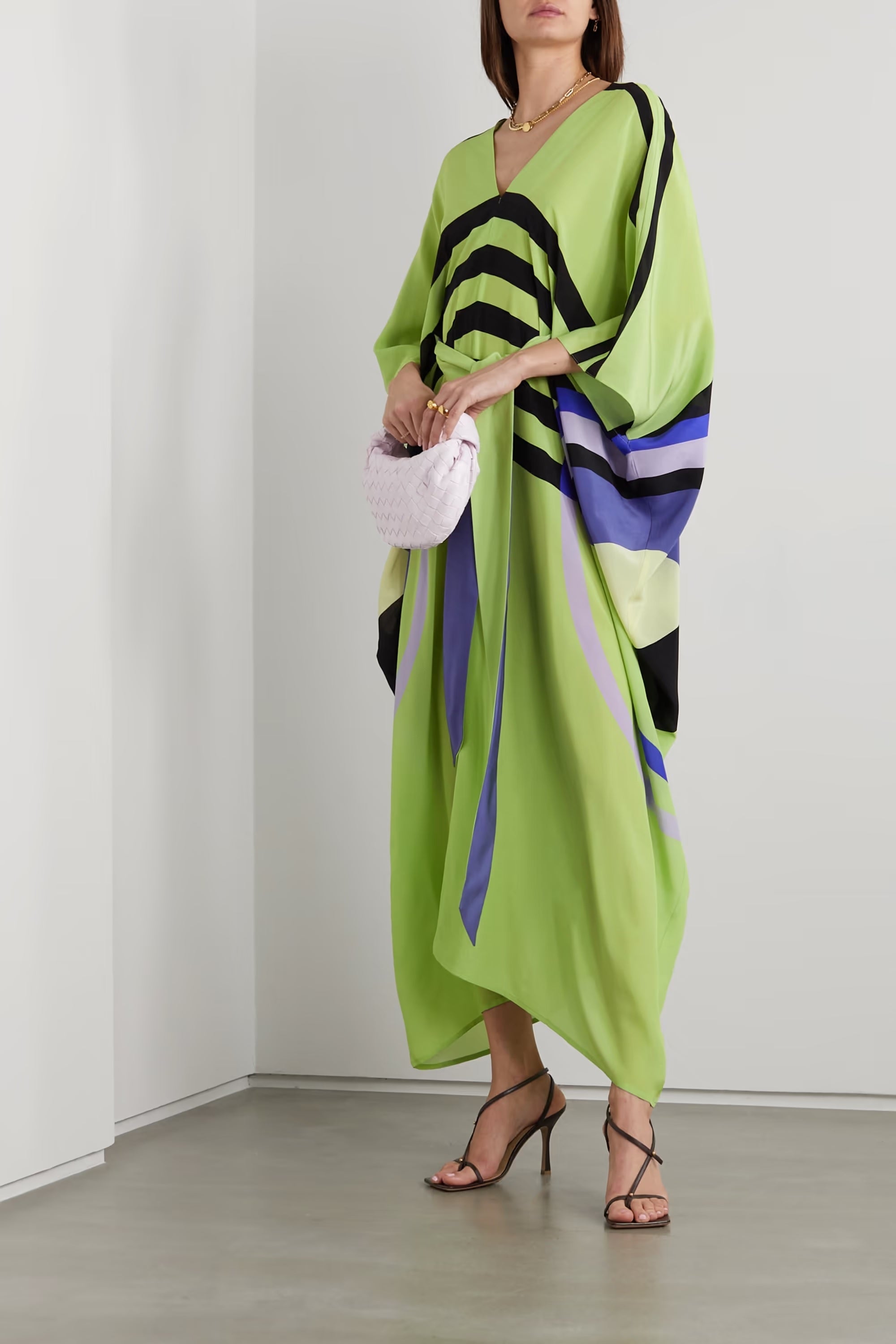 Silk Crepe Kaftan, Stylish and Relaxed Fit Caftan For Women's