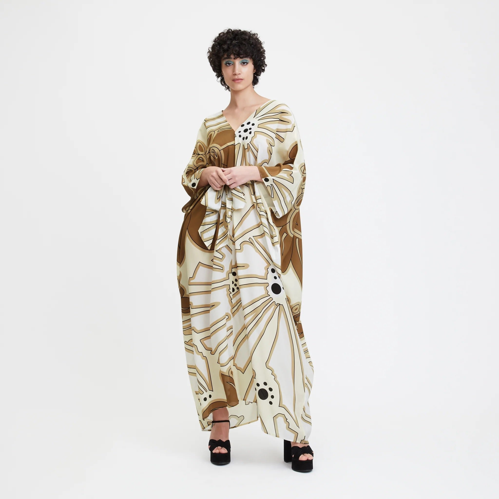 Women's French Moss Kaftan - Flowy Summer Beach Wear Caftan