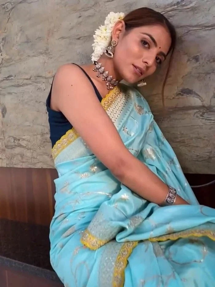 Banarasi Soft Silk Wedding Party Wear Saree, Function Sari & Blouse