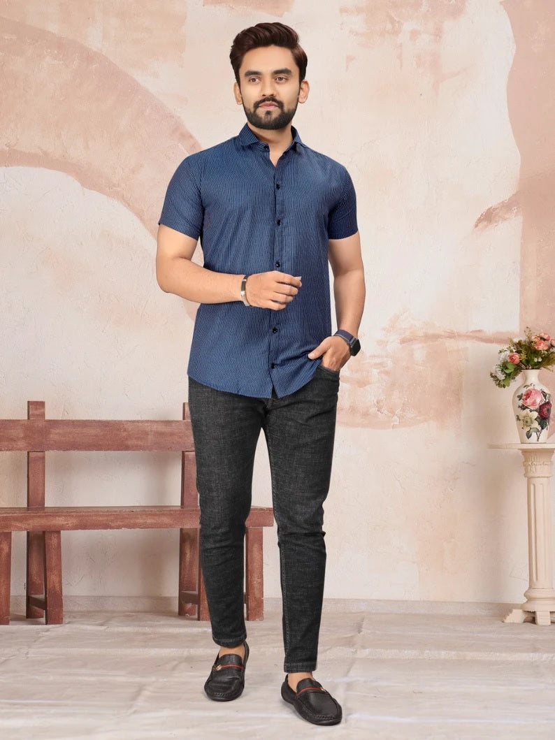 Pure Cotton Lining Pattern Men's Shirt
