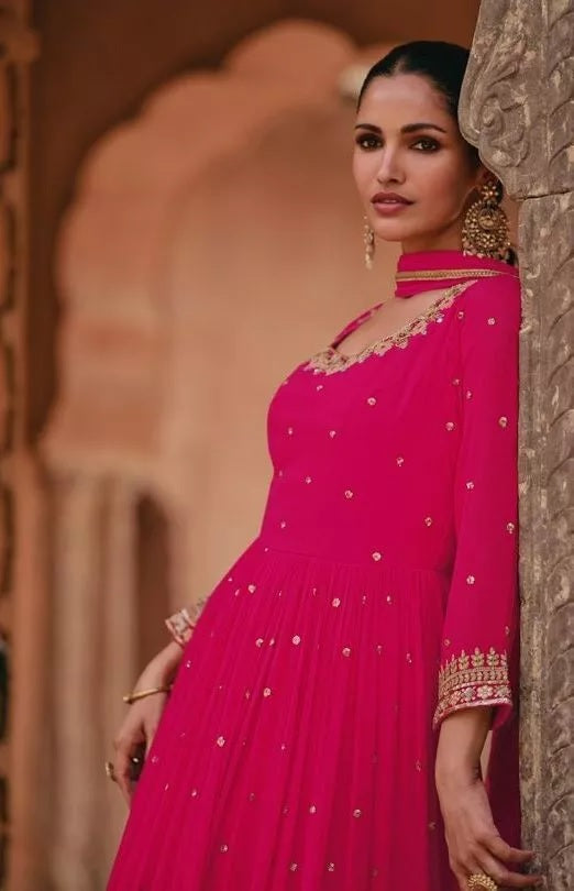 Heavy Faux Georgette New Designer Bollywood Top Bottom & Dupatta