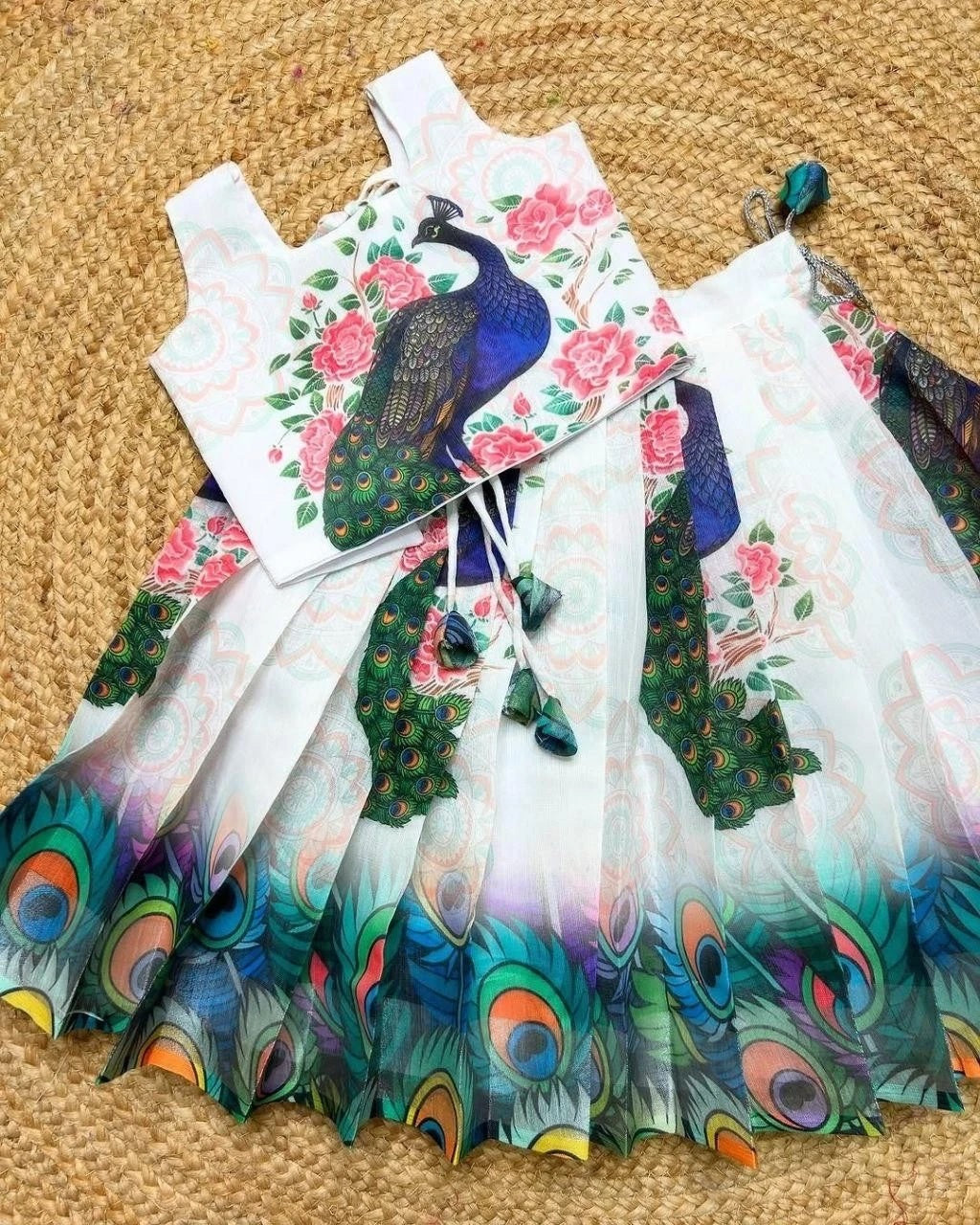 Kids & Girls Chinon Silk Wedding Traditional Wear Lehenga With Blouse