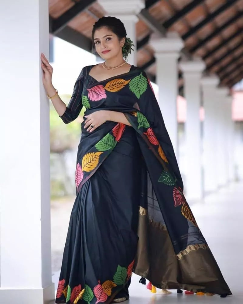 Luxurious Red Banarasi Silk Saree with Heavy Zari Border Sari & Blouse