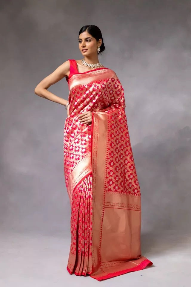 Banarasi Soft Silk Sari With Blouse