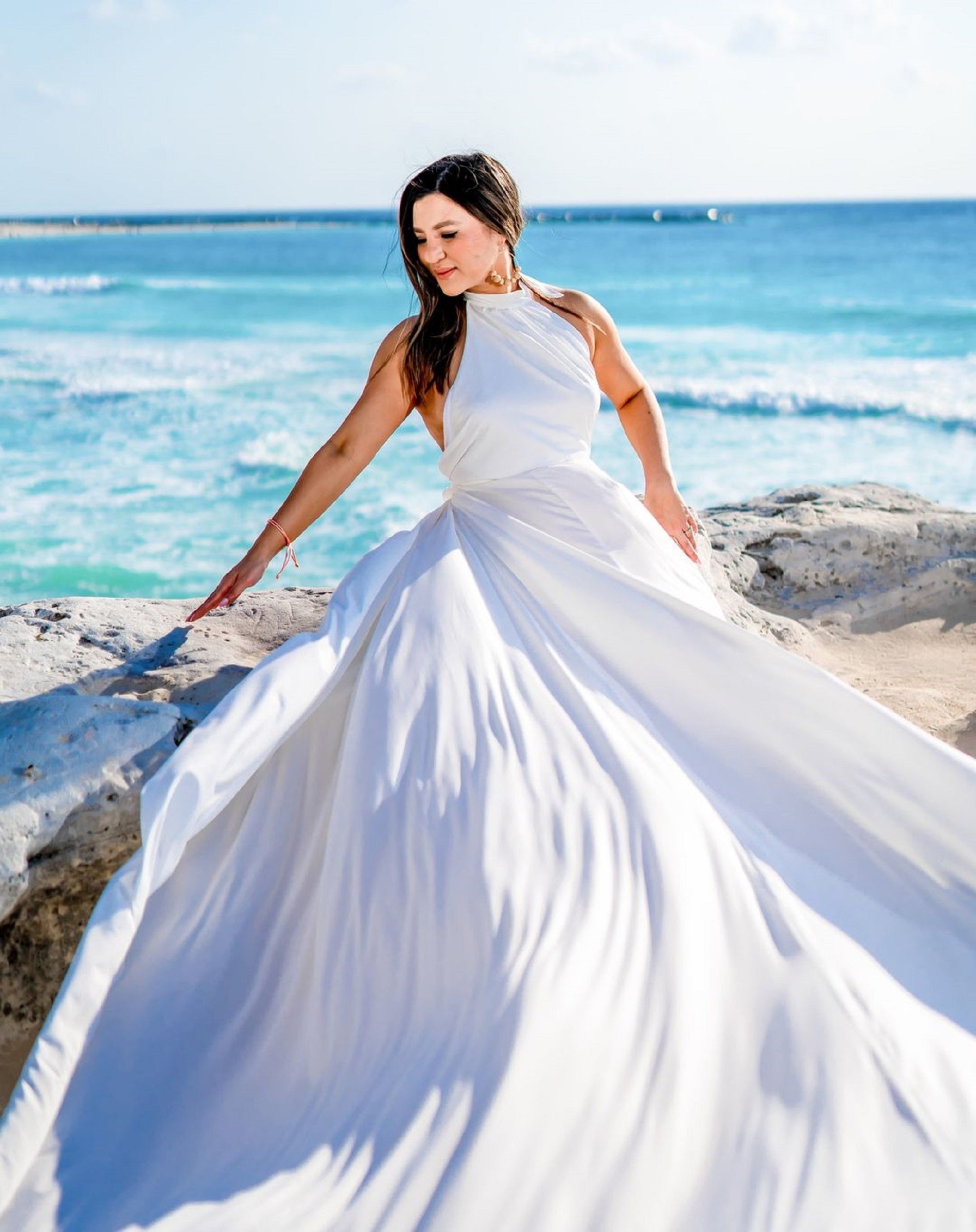 Flying Dress For Photoshoot, Santorini Flying Dress