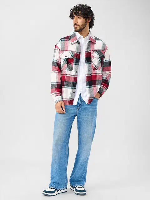 Patriotic Plaid Men's Flannel Shirt