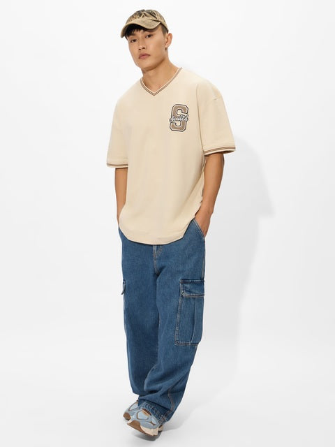 Cosmic Beige Oversized T-Shirts