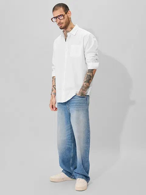 Cotton Linen Pearl White Shirts