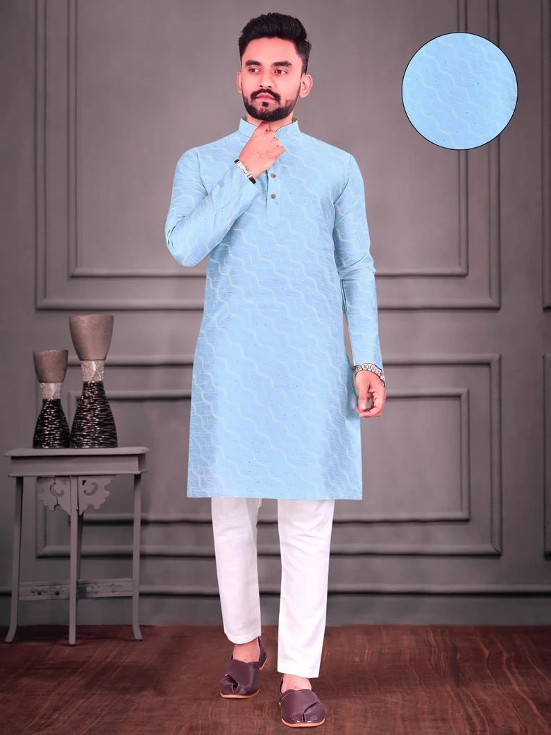 Men's Jacquard Kurta Pajama Set
