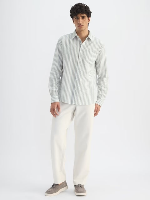Seersucker Pine Men Textured Shirts