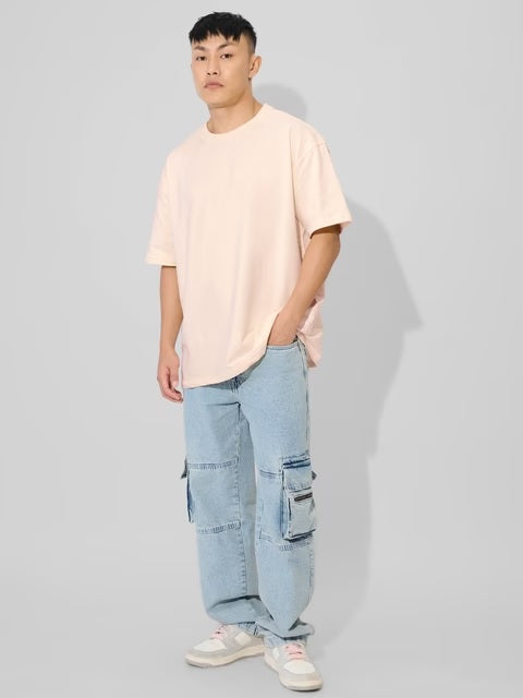 Nude Pink Men Oversized T-shirt