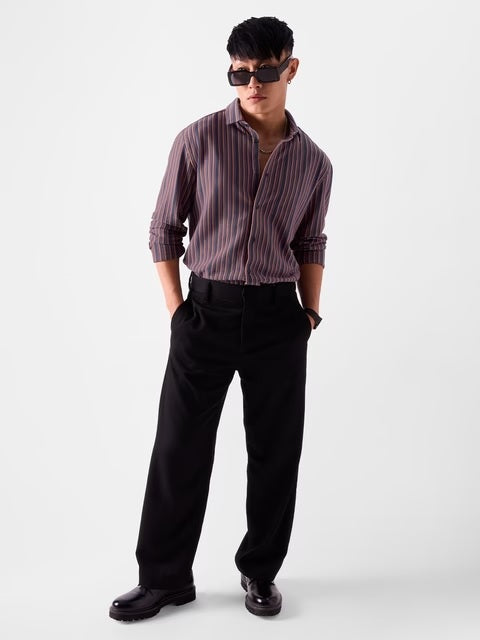 Stripes Red And Brown Knit Shirts