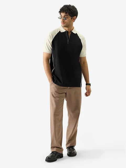 Solids Black & White Colourblock Polos