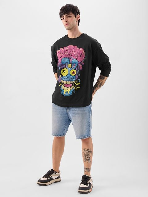 Trippy Blaze Oversized Full Sleeve T-Shirts