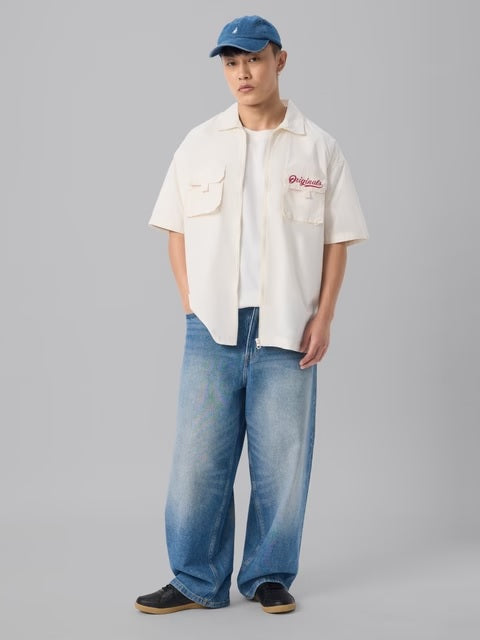 Utility Zipper Off-White Oversized Shirts