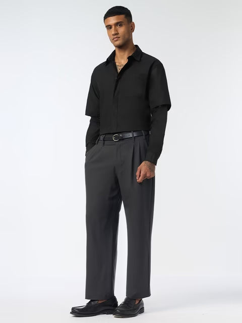 Black Void Men Relaxed Shirts