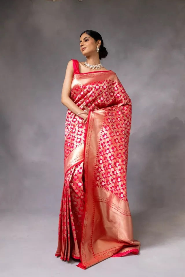 Banarasi Soft Silk Sari With Blouse