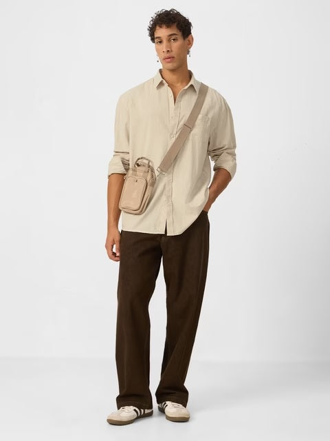 Cotton Linen Beige Cotton Linen Shirts